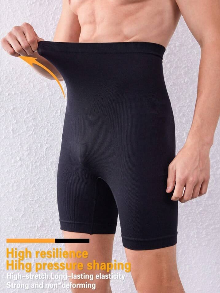Men's High-Waist Seamless Compression Shorts – Tummy Control Body Shaper